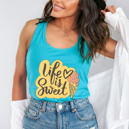 Life is Sweet Women's Racerback Tank Top