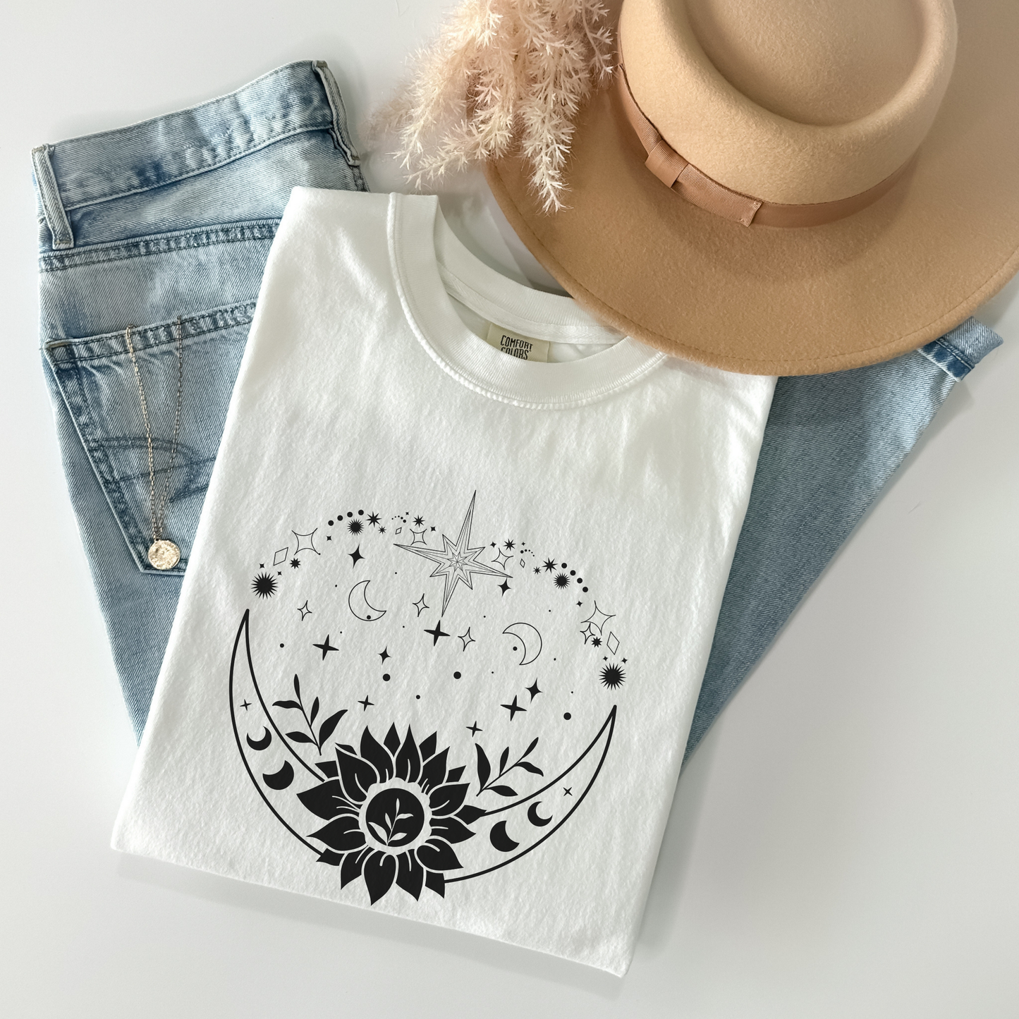 Bohemian Moon and Sunflower T-Shirt