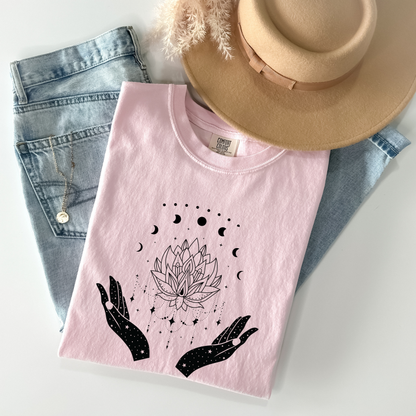 Witchy Lotus & Moon Phases Magical Hands T-Shirt
