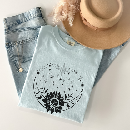 Bohemian Moon and Sunflower T-Shirt