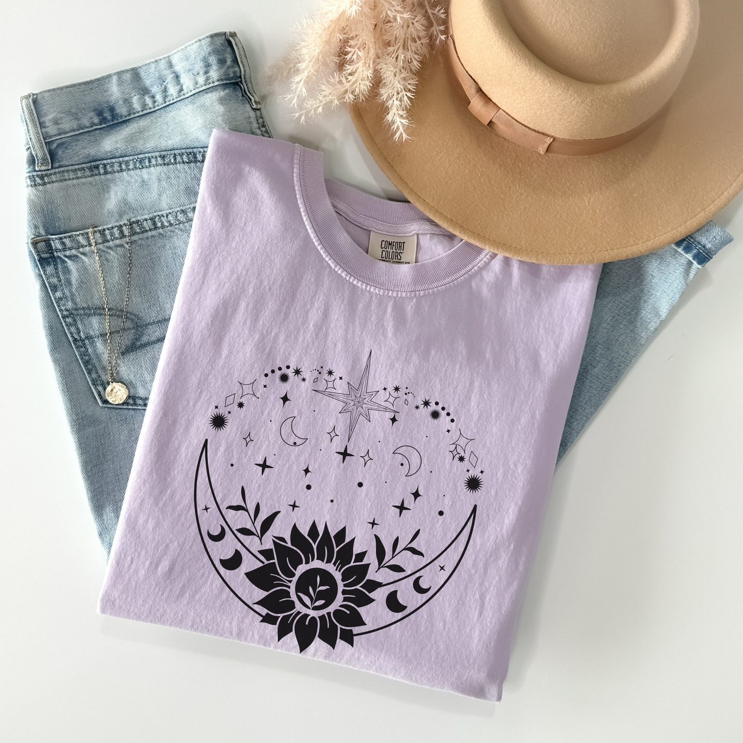 Bohemian Moon and Sunflower T-Shirt