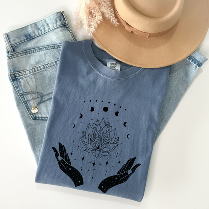 Witchy Lotus & Moon Phases Magical Hands T-Shirt