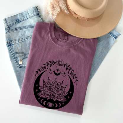 Celestial Evil Eyes Lotus Flower T-Shirt