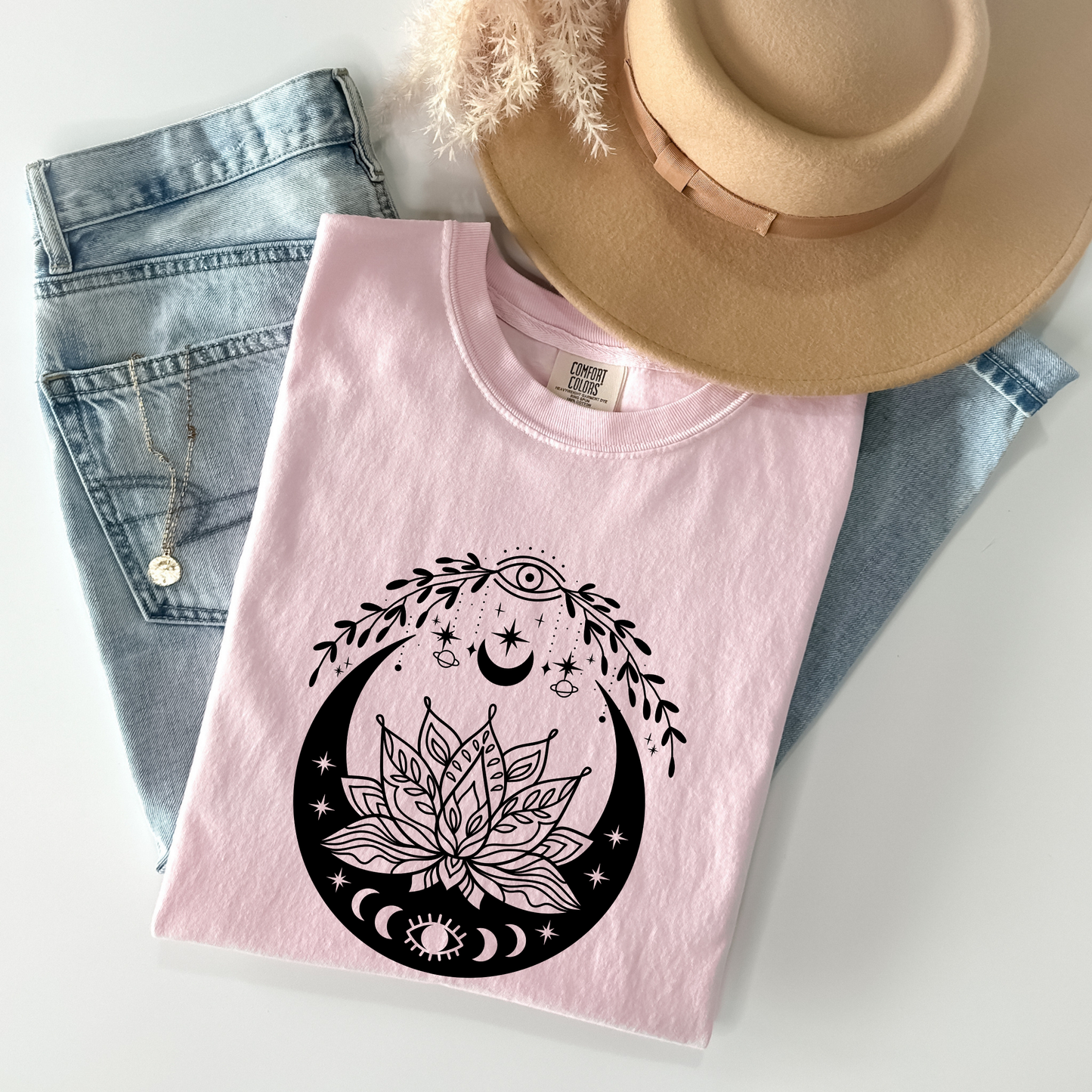 Celestial Evil Eyes Lotus Flower T-Shirt