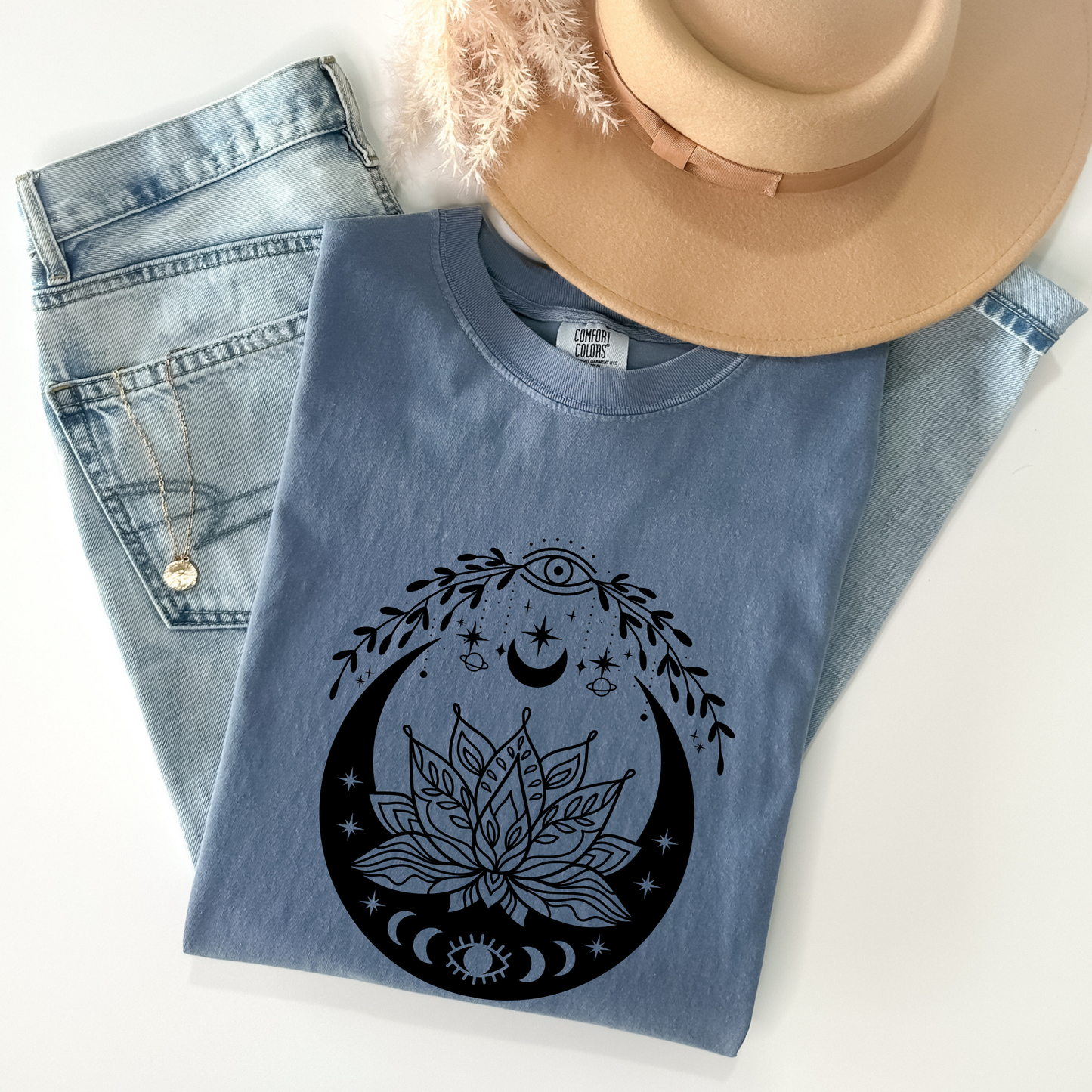 Celestial Evil Eyes Lotus Flower T-Shirt