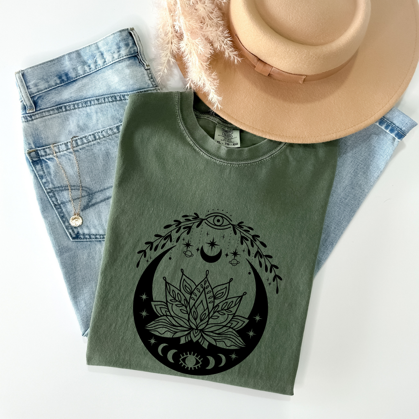 Celestial Evil Eyes Lotus Flower T-Shirt