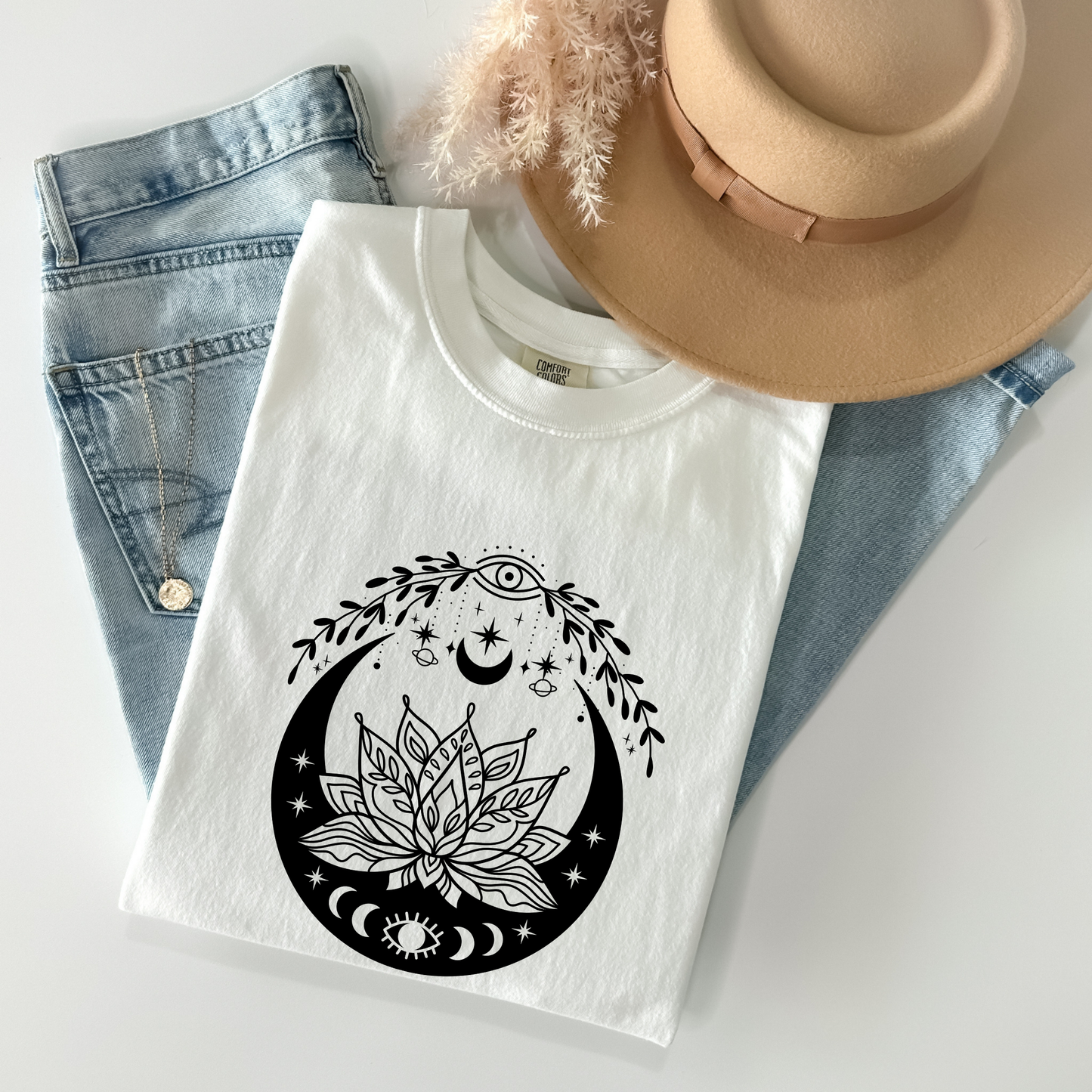 Celestial Evil Eyes Lotus Flower T-Shirt