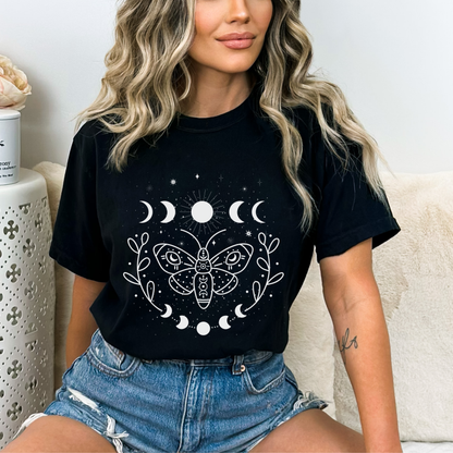 Butterfly Moon Phases Celestial T-Shirt