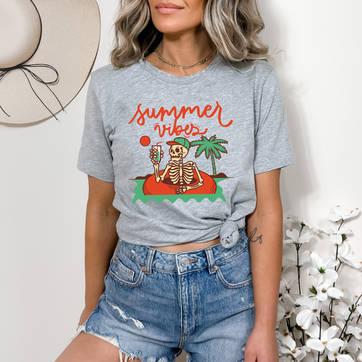 Skeleton Tee - Retro Summer Vibes