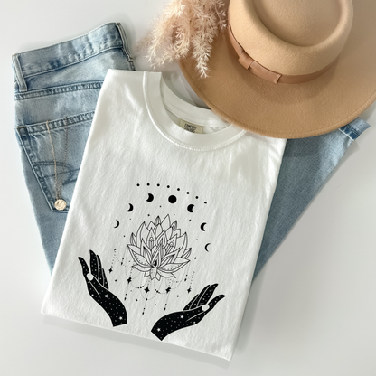 Witchy Lotus & Moon Phases Magical Hands T-Shirt