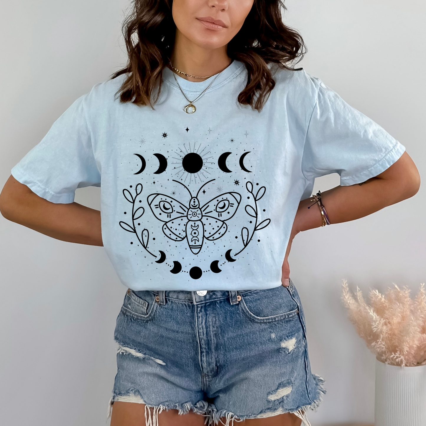 Butterfly Moon Phases Celestial T-Shirt