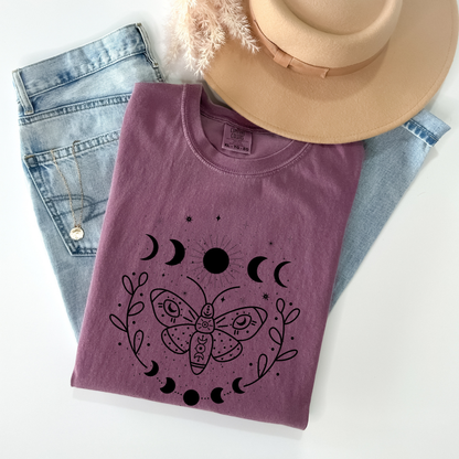 Butterfly Moon Phases Celestial T-Shirt