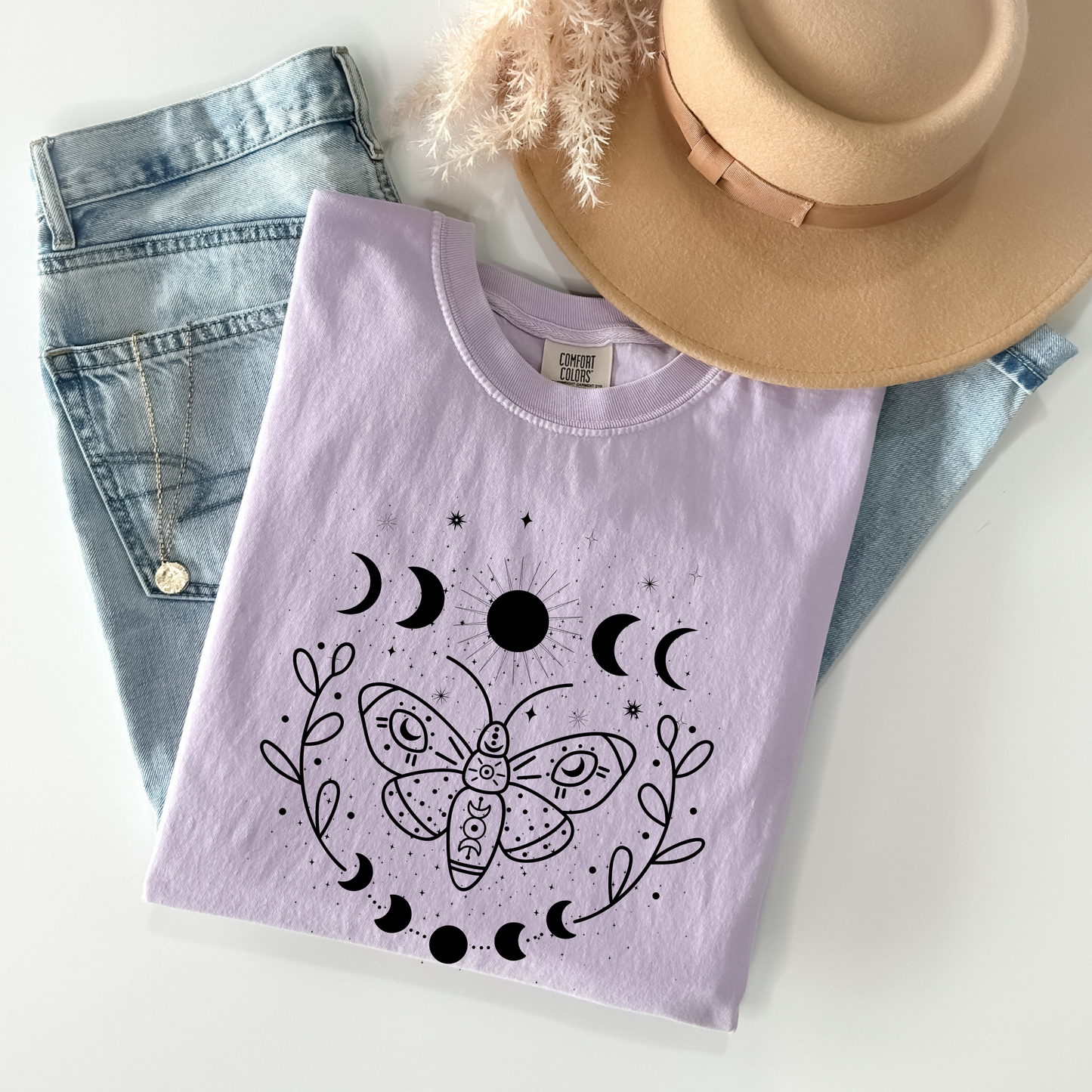 Butterfly Moon Phases Celestial T-Shirt