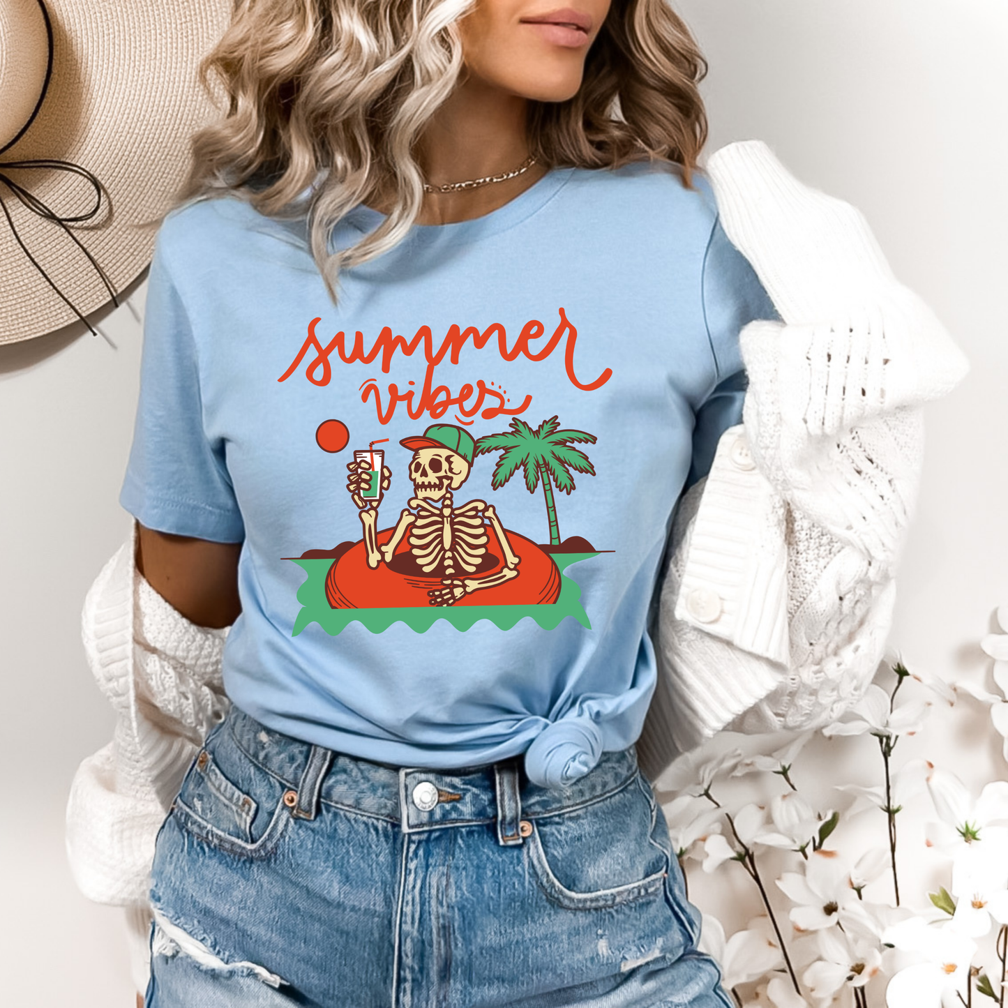 Skeleton Tee - Retro Summer Vibes