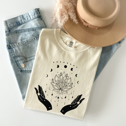 Witchy Lotus & Moon Phases Magical Hands T-Shirt