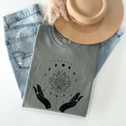 Witchy Lotus & Moon Phases Magical Hands T-Shirt