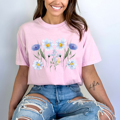 Watercolor Wildflower Boho Style Top