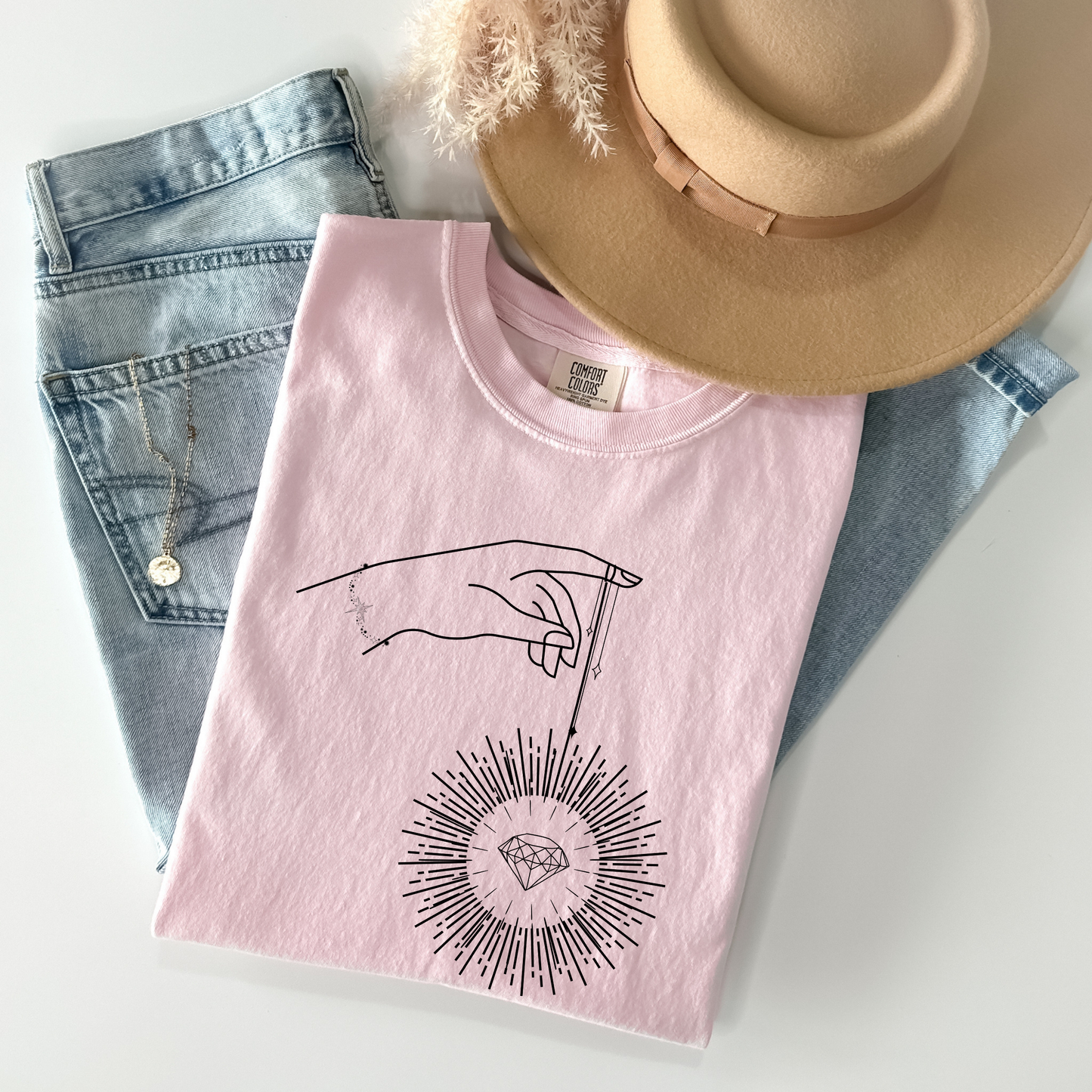 Celestial Bright Diamond Mystical Hand T-Shirt