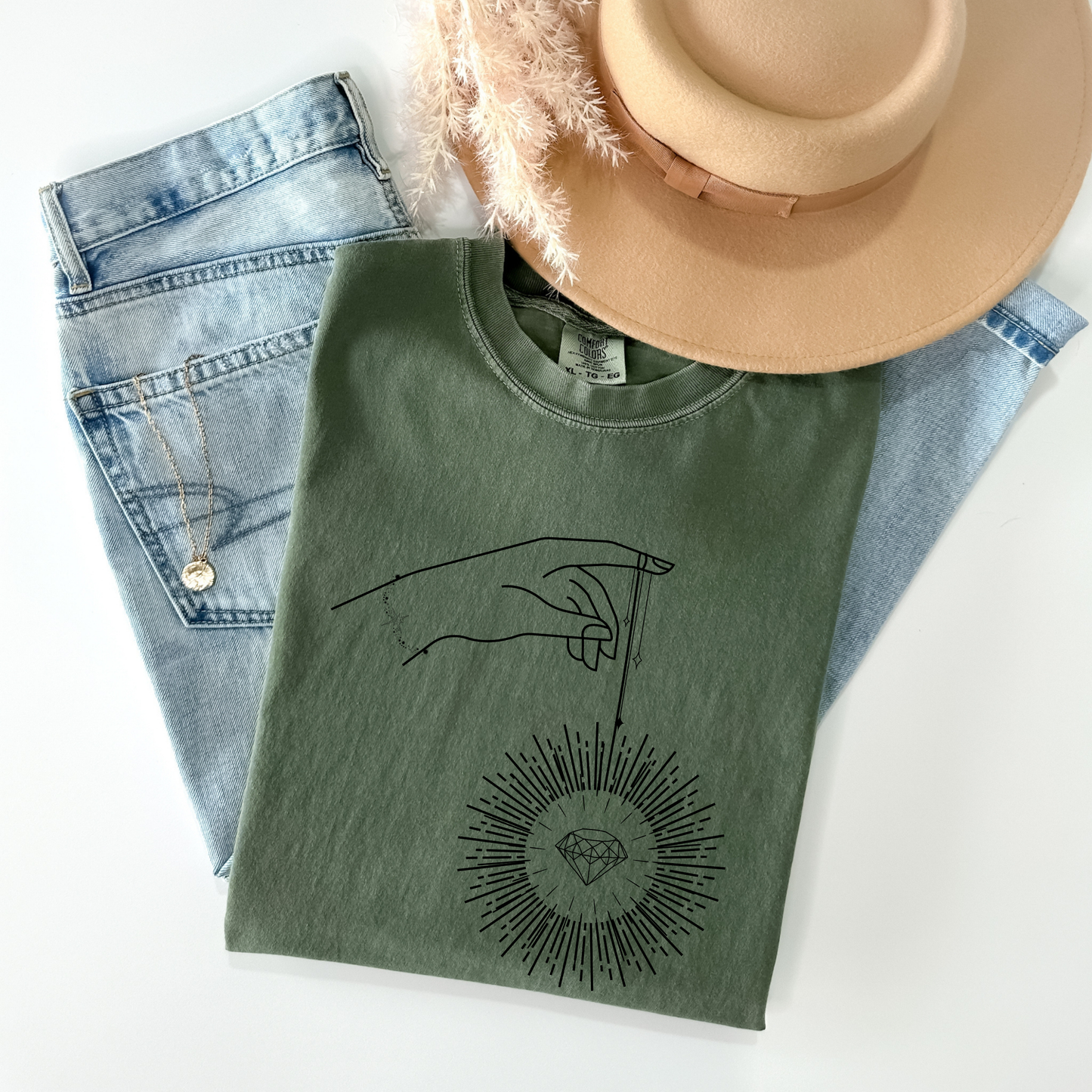 Celestial Bright Diamond Mystical Hand T-Shirt