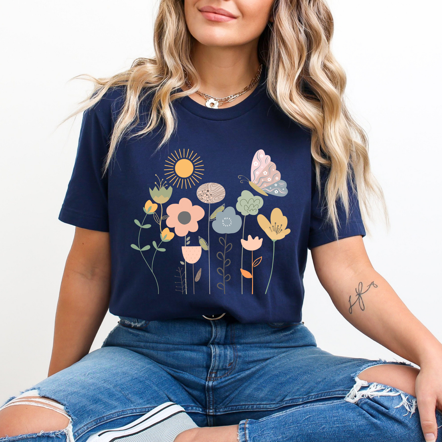 Pastel Wildflowers & Sun T-Shirt