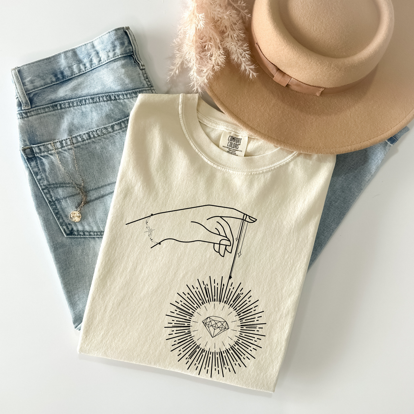Celestial Bright Diamond Mystical Hand T-Shirt