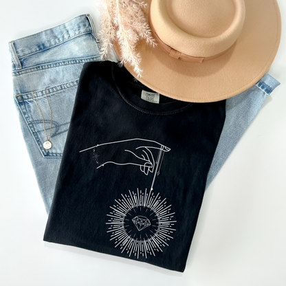 Celestial Bright Diamond Mystical Hand T-Shirt