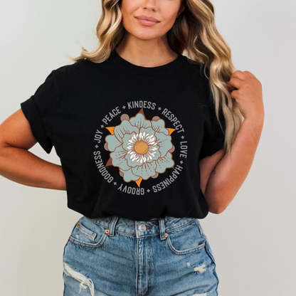 Groovy Flower Inspirational Retro T-Shirt