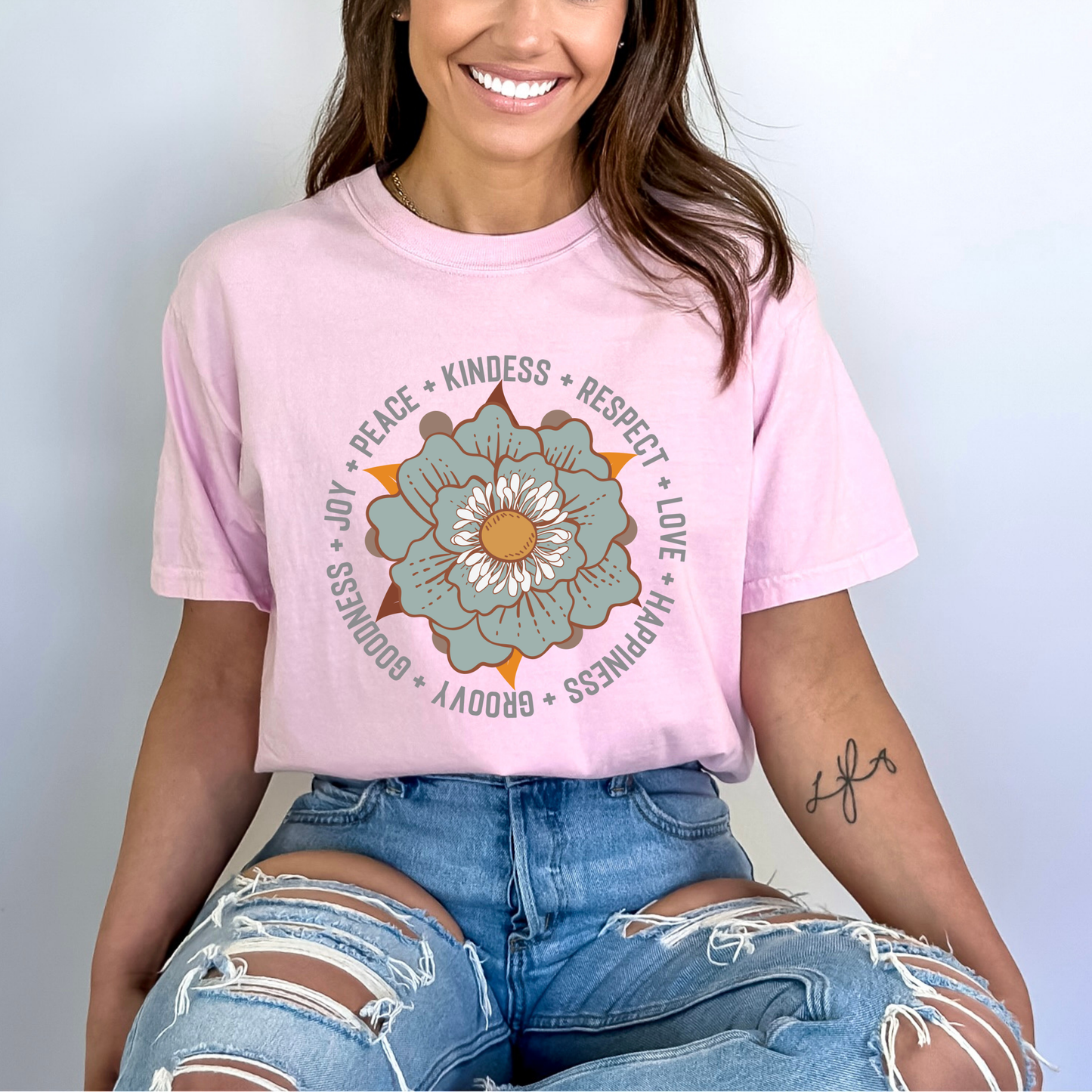 Groovy Flower Inspirational Retro T-Shirt