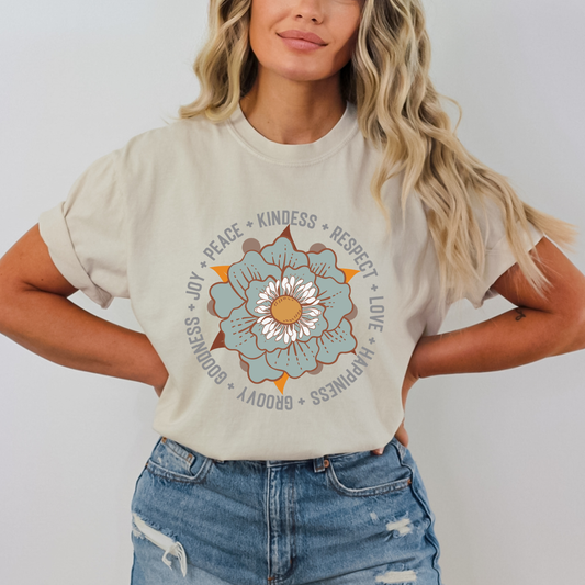 Groovy Flower Inspirational Retro T-Shirt