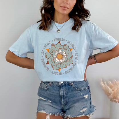 Groovy Flower Inspirational Retro T-Shirt