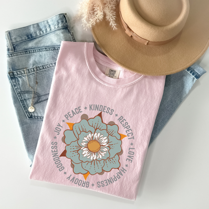 Groovy Flower Inspirational Retro T-Shirt