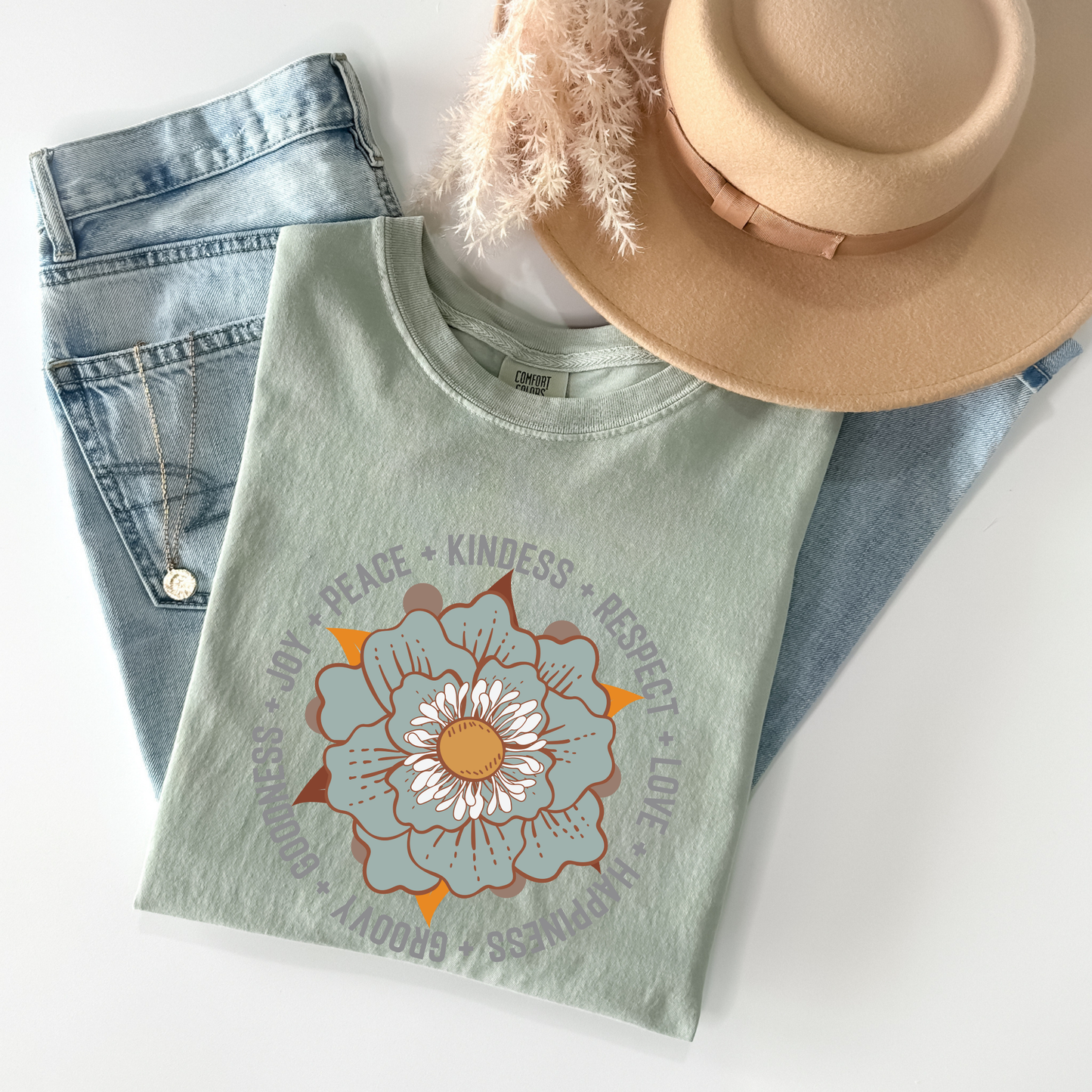 Groovy Flower Inspirational Retro T-Shirt