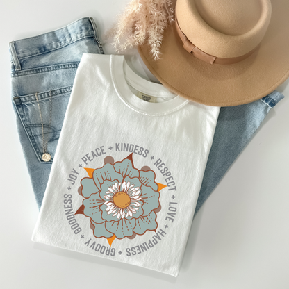 Groovy Flower Inspirational Retro T-Shirt
