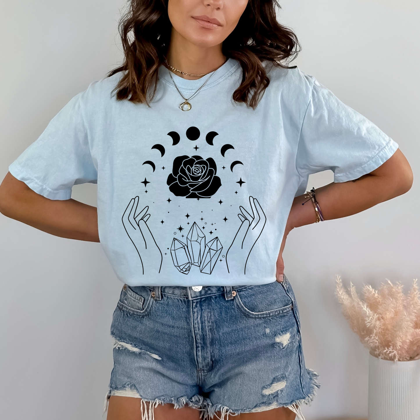 Magic Hands Flowers Gemstone T-Shirt