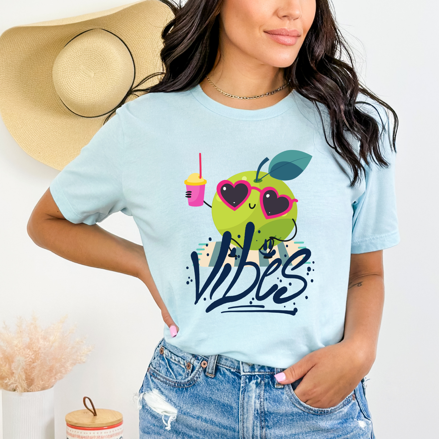 Funny Green Apple Vibes Tee