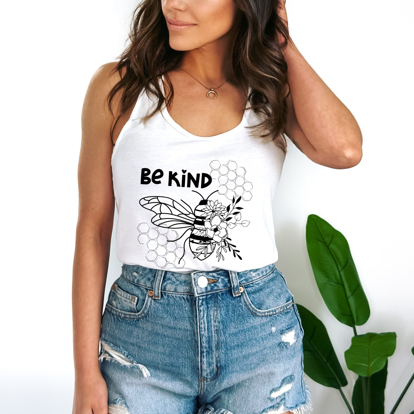 Be Kind To Yourself Text Badge bee Floral