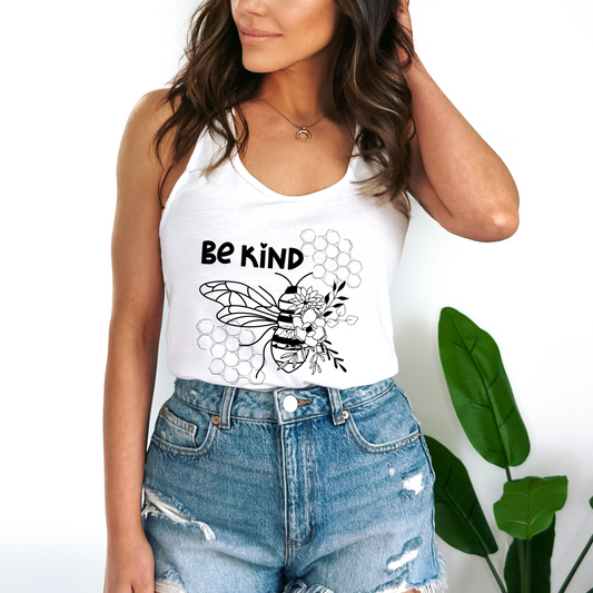 Be Kind To Yourself Text Badge bee Floral