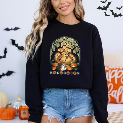 Retro Halloween Pumpkin Ghosts Sweatshirt