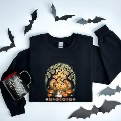 Retro Halloween Pumpkin Ghosts Sweatshirt