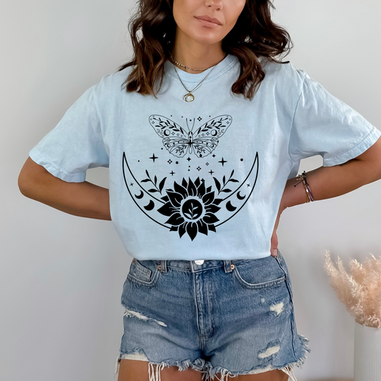 Celestial Moon with Sunflower, Celestial Butterfly
