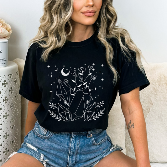 Crystal with moon and Crystals with Leaves, 