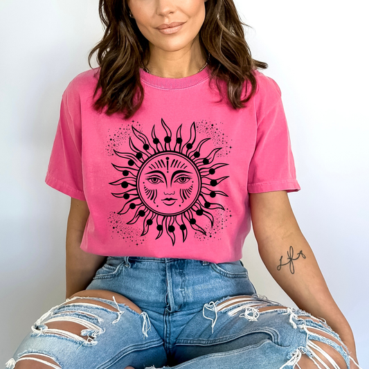 Celestial Sun vector with Celestial Stars Frame