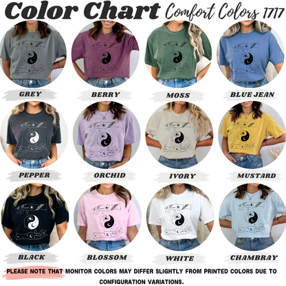 Ying Yang Mystical Hands Floral T-Shirt