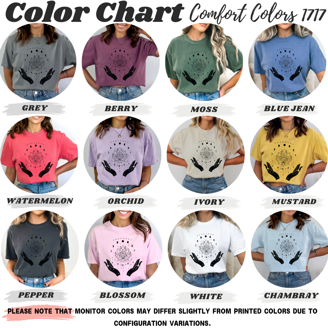 Witchy Lotus & Moon Phases Magical Hands T-Shirt