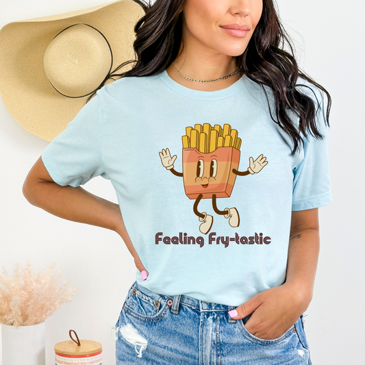 Retro Cartoon Funny French Fries with Quote Feeling Fry-Tastic