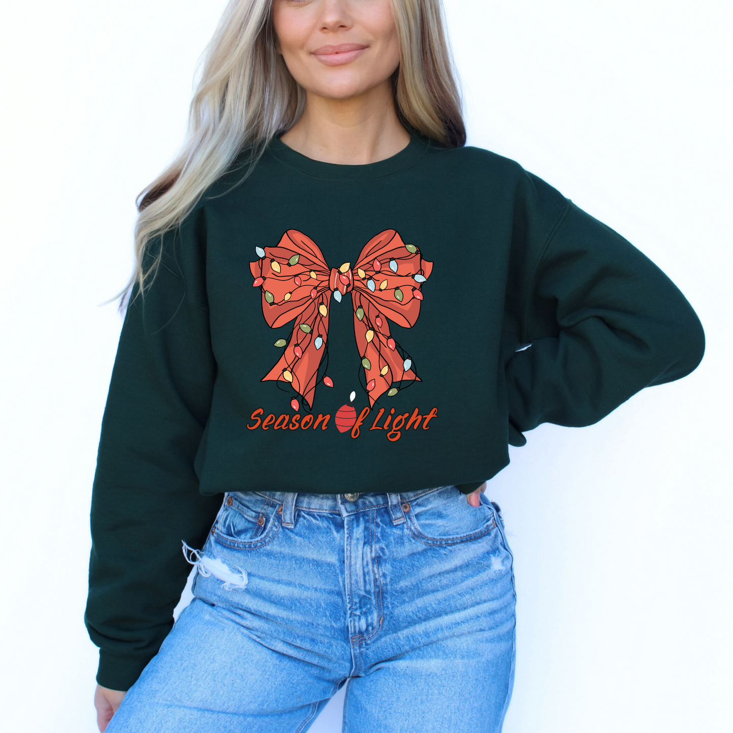 Holiday Lights Bow Sweatshirt