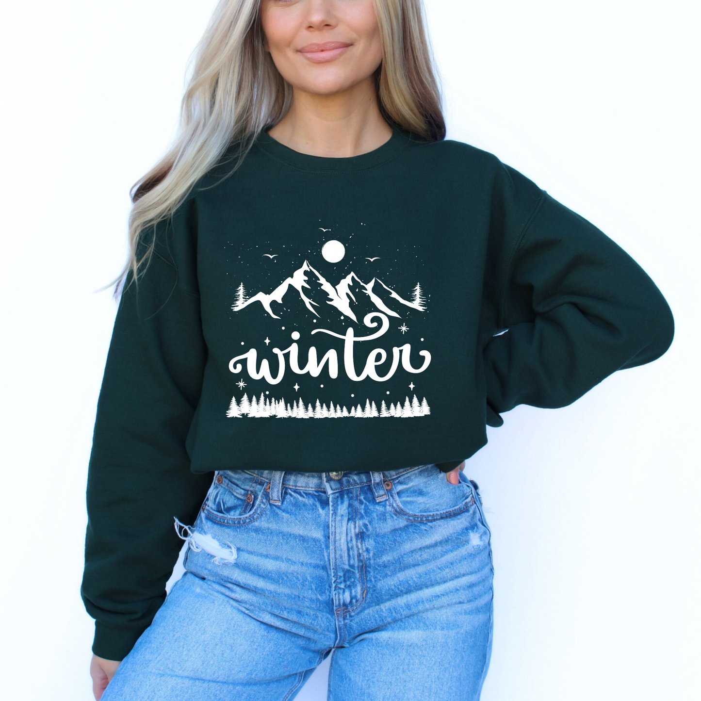 Winter Mountain Scene Sweatshirt