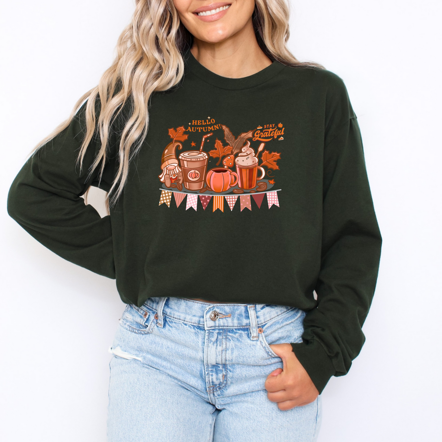Hello Autumn Gnome Long Sleeve Shirt