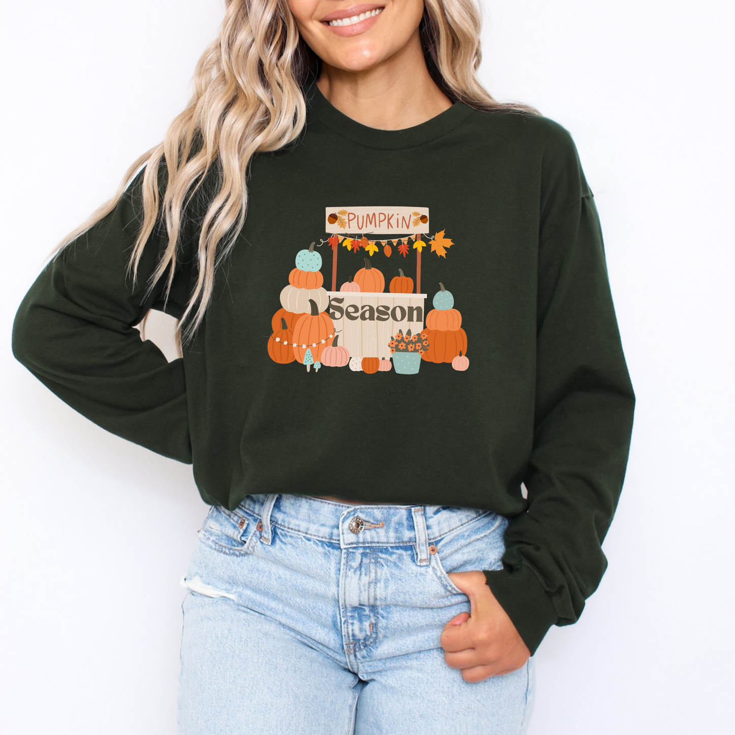 Autumn Pumpkin Season Aesthetic Long Sleeve Shirt