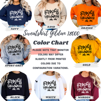 Spooky Halloween Dripping Graffiti Text & Spiders Sweatshirt